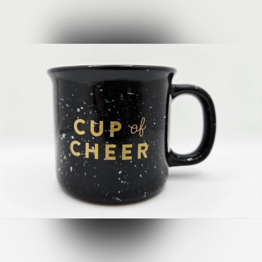 Black Speckled "Cup of Cheer" Campfire‎ Ceramic Mug NWOT